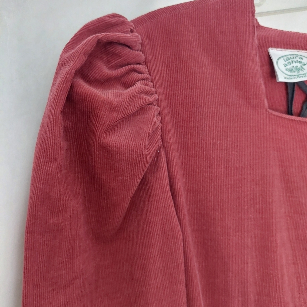 Laura Ashley Burgundy Long Sleeve Dress - Picture 8 of 13